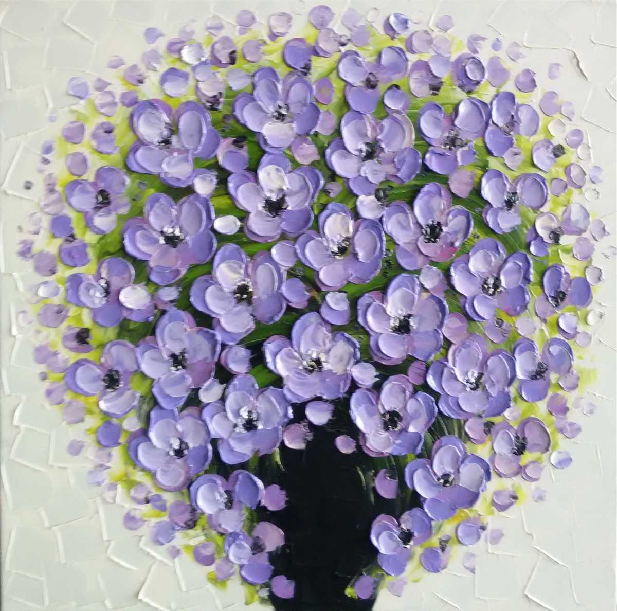 Handgemaltes Ölgemälde (Natur-Schönheiten) - "Purple Flowers" (ohne Rahmen)