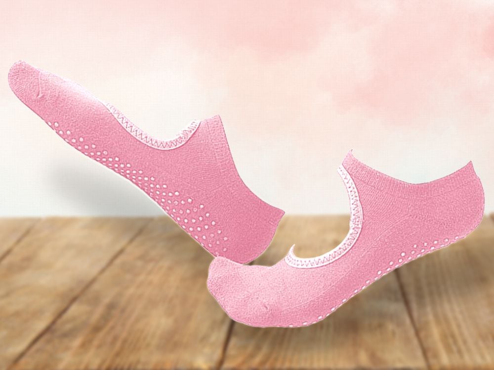 Elastische, rutschfeste Socken für Yoga, Pilates, Gymnastik, Fitnesstraining - Rosa