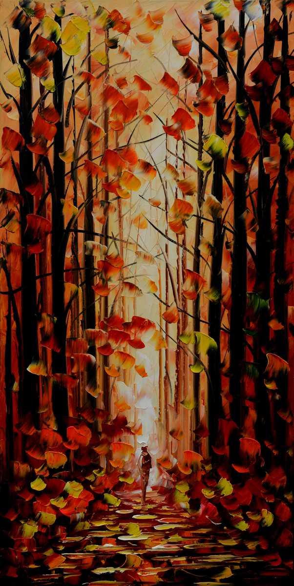 Handgemaltes Ölgemälde (Landschaften) - "Autumn Forest" (ohne Rahmen)