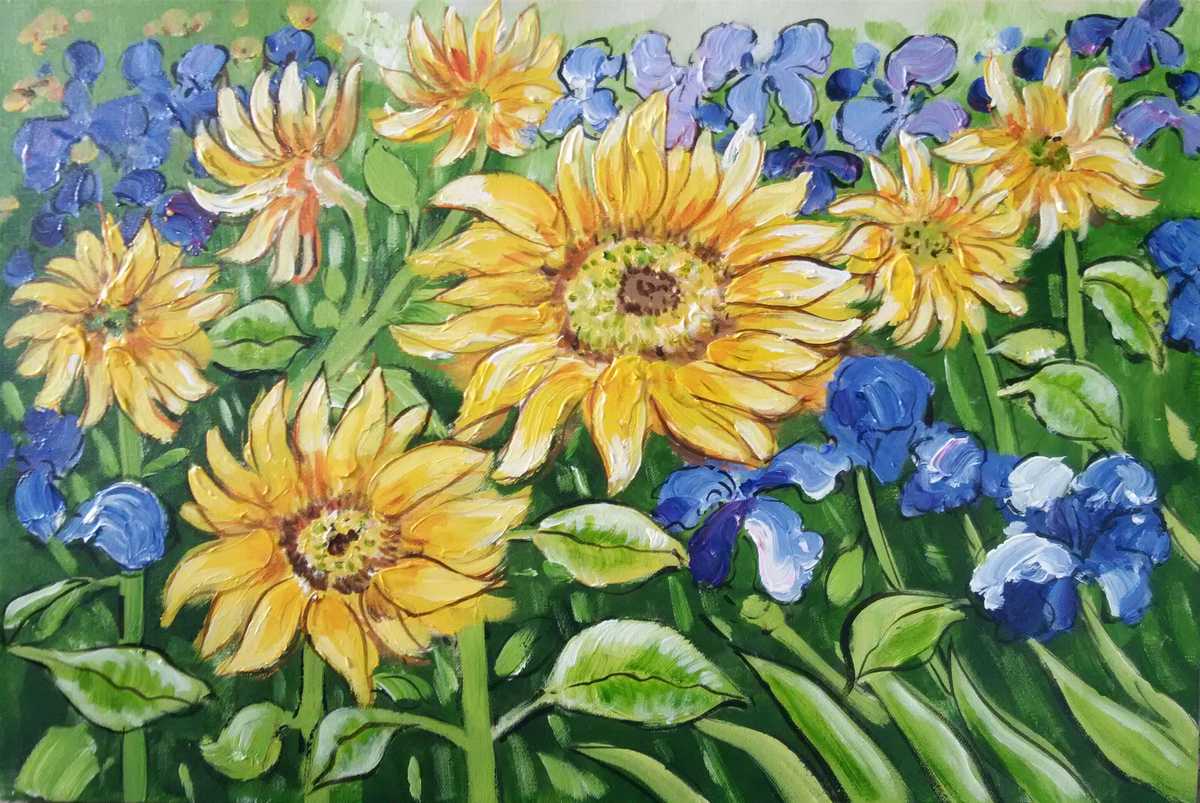 Handgemaltes Ölgemälde (Natur-Schönheiten) - "Sunflowers" (ohne Rahmen)