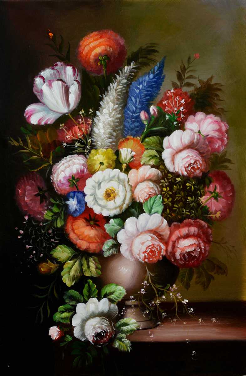 Handgemaltes Ölgemälde (Natur-Schönheiten) - "Vase Bouquet 2" (ohne Rahmen)