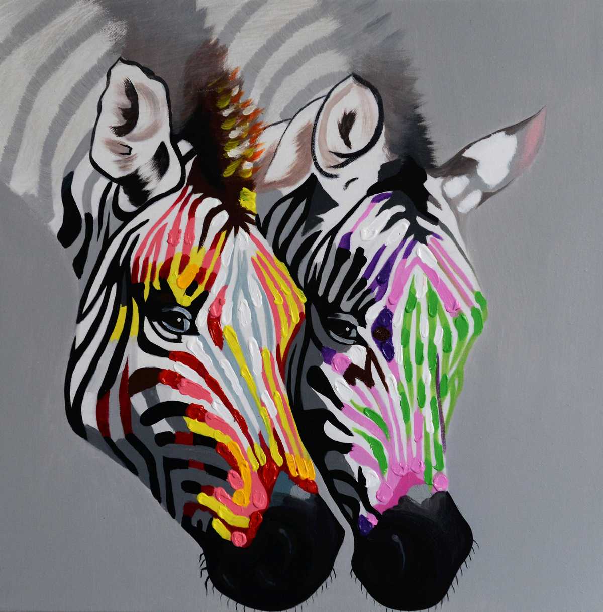 Handgemaltes Ölgemälde (Tiere) - "Zebra 1" (ohne Rahmen)