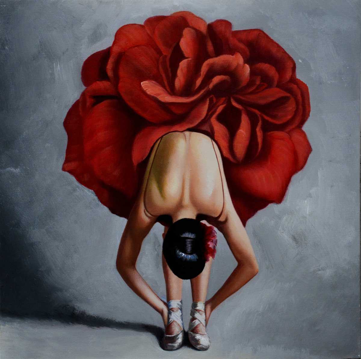 Handgemaltes Ölgemälde (Portraits) - "Ballet Bow"