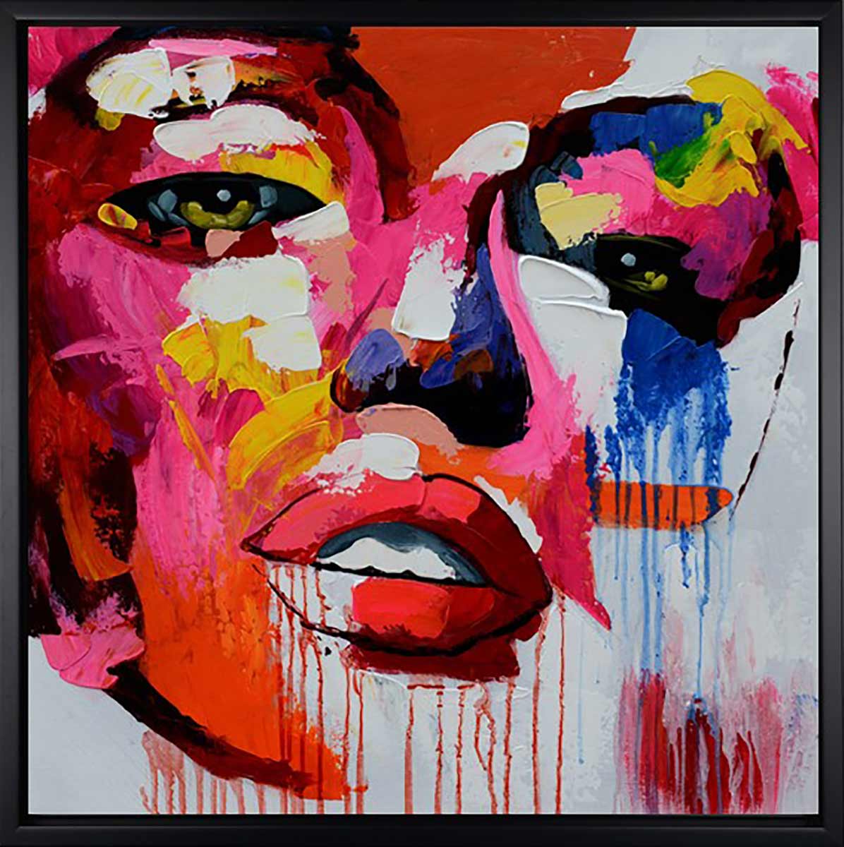 Handgemaltes Ölgemälde (Portraits) - "Marilyn 1" (mit schwarzem Rahmen)