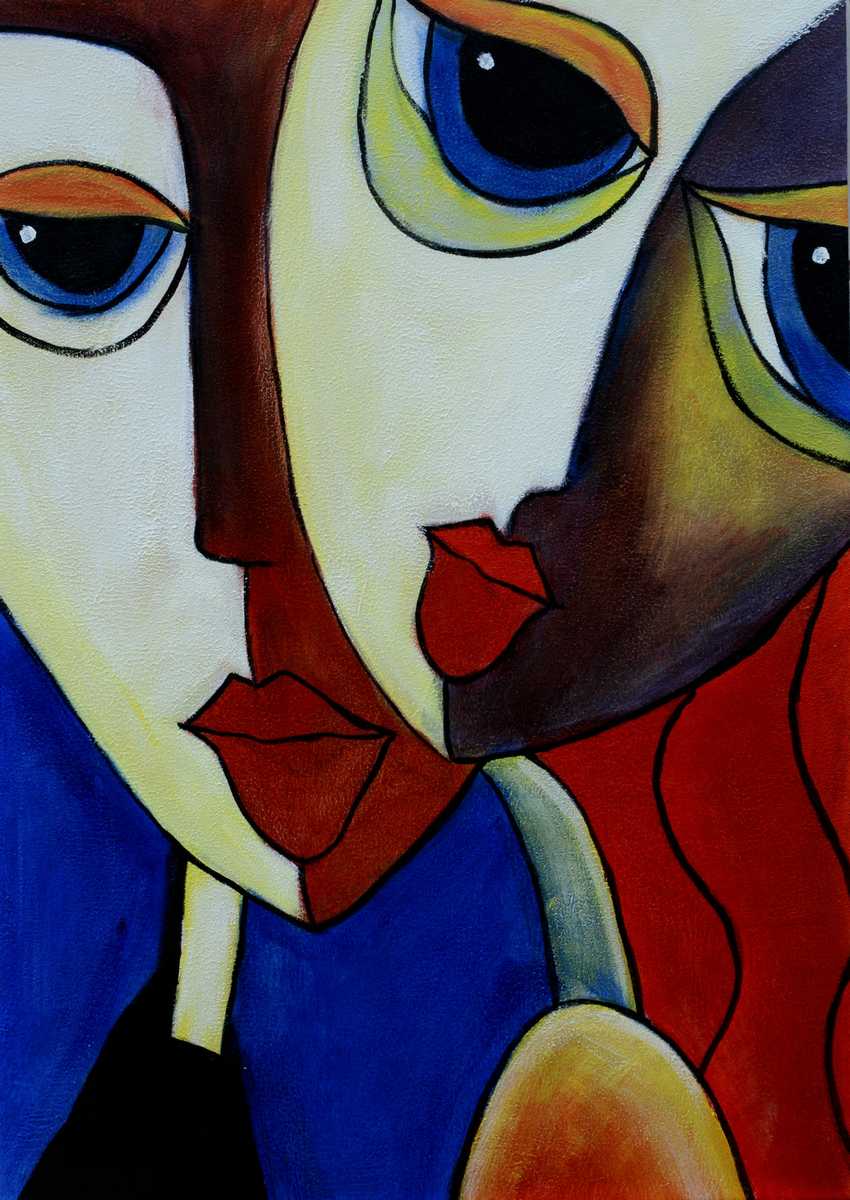 Handgemaltes Ölgemälde (Portraits) - "Close Friends 1"
