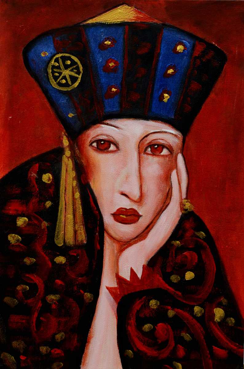 Handgemaltes Ölgemälde (Portraits) - "Lady in Court 1"