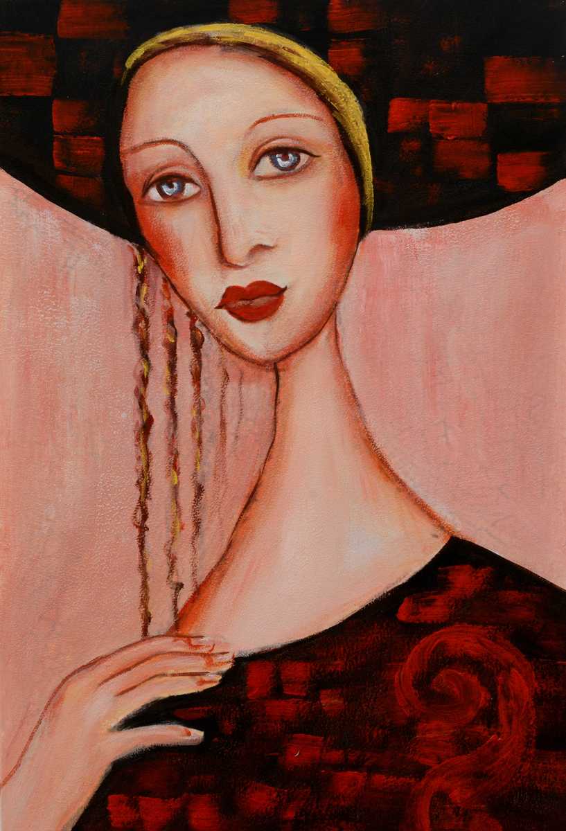 Handgemaltes Ölgemälde (Portraits) - "Lady in Court 2"