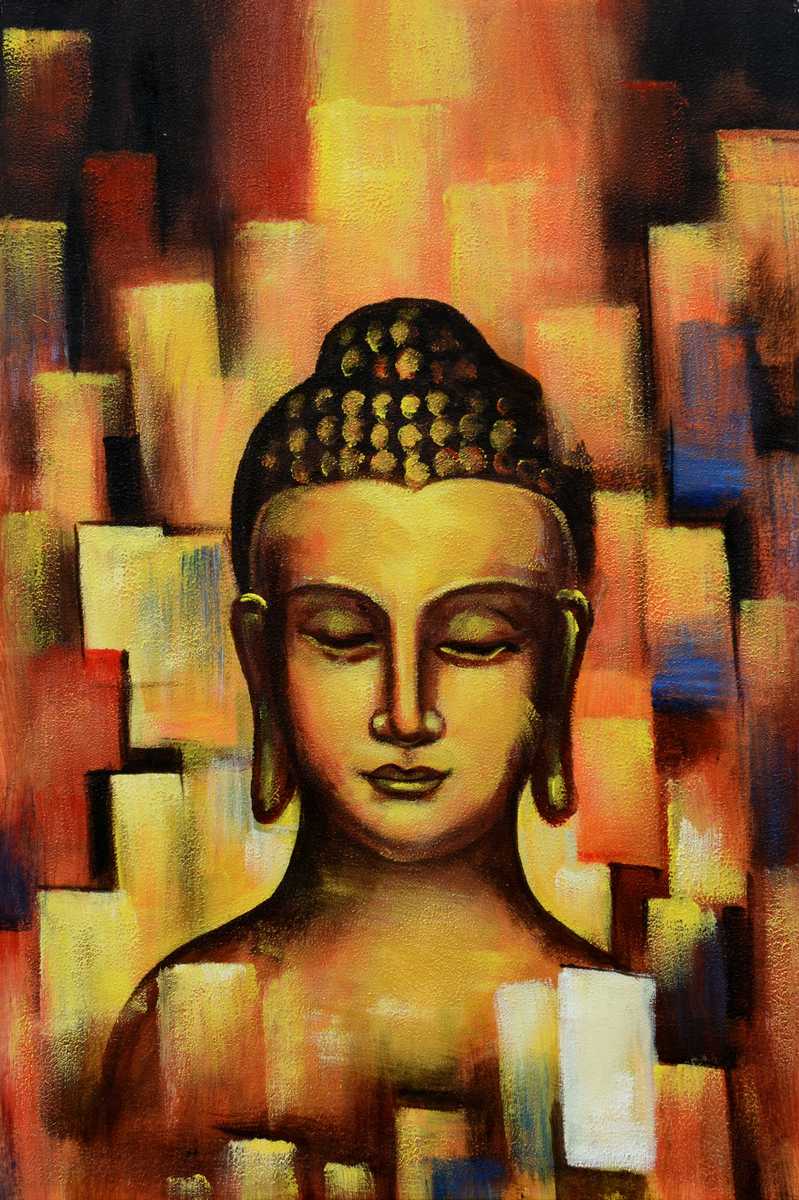 Handgemaltes Ölgemälde (Portraits) - "Buddha 2"