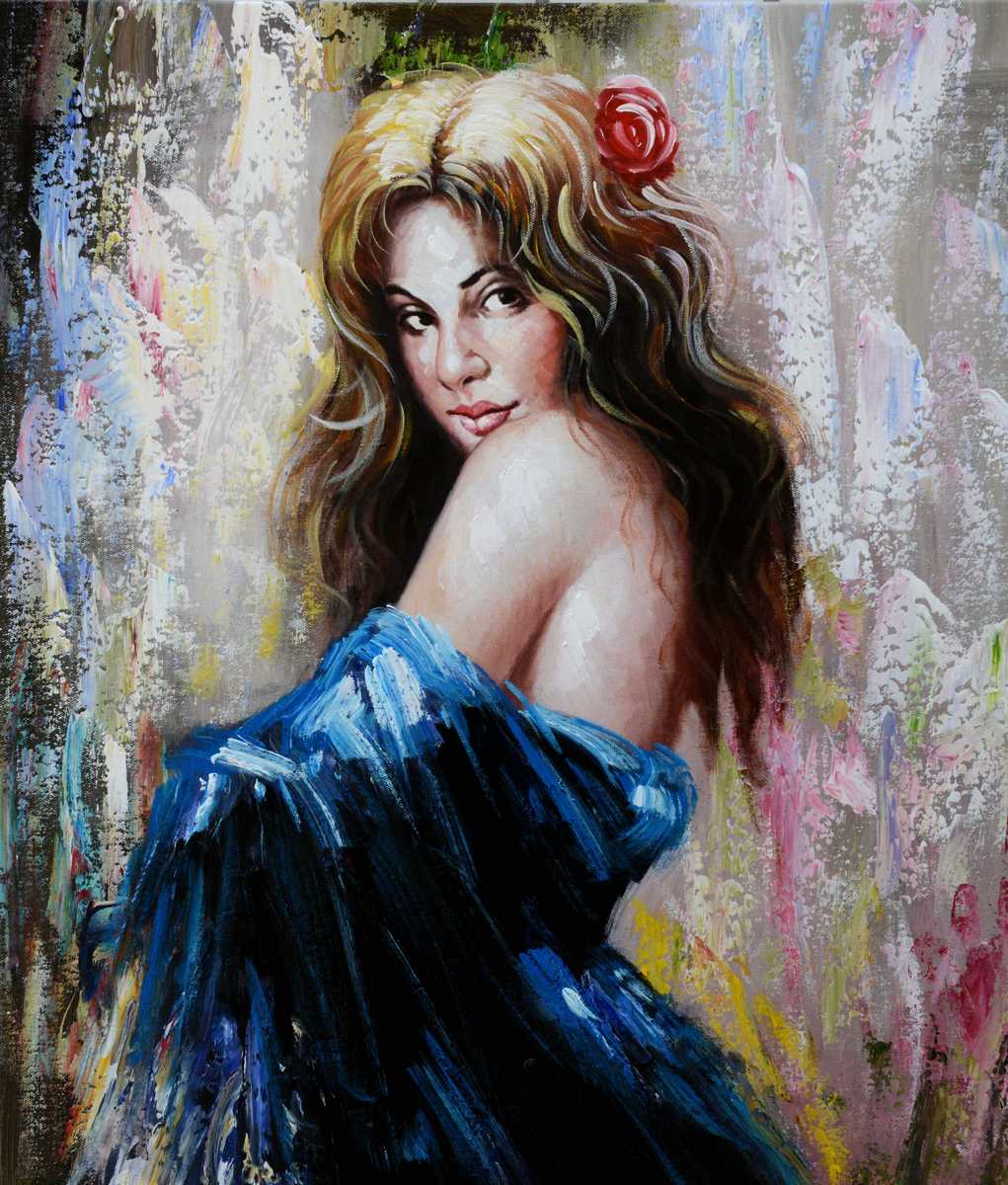 Handgemaltes Ölgemälde (Portraits) - "Spanish Lady"