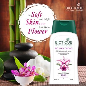 Biotique Bio Weisse Orchidee Körperlotion - hellt die Körperhaut auf 200 ml