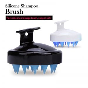 Kopfmassagebürste mit sanften Borsten aus Silikon - Schwarz oder Weiss Kopfmassagebürste mit sanften Borsten aus Silikon - Schwarz oder Weiss