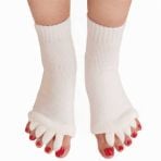 Zehentrenner-Socken zur Entlastung bei Zehen- und Fussschmerzen (ideal nachts anzuwenden) - Schwarz, Rosa od. Weiss