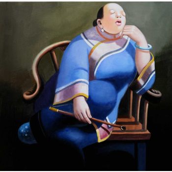 Leisure Lady 2 - Portraits Handgemaltes Ölgemälde ohne Rahmen Leisure Lady 2 - Portraits Handgemaltes Ölgemälde ohne Rahmen