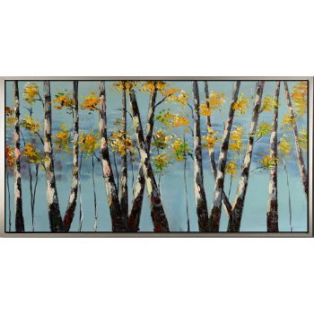 Birch Trees - Landschaften Handgemaltes Ölgemälde mit silbernem Rahmen Birch Trees - Landschaften Handgemaltes Ölgemälde mit silbernem Rahmen