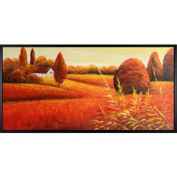 Sunshine Meadow - Landschaften Handgemaltes Ölgemälde mit schwarzem Rahmen Sunshine Meadow - Landschaften Handgemaltes Ölgemälde mit schwarzem Rahmen