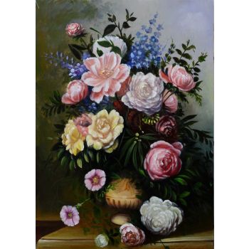 Vase Bouquet 1 - Natur-Schönheiten Handgemaltes Ölgemälde