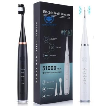 Ultraschall Zahnbürsten-Set mit Zahnsteinentferner-Aufsatz - akkubetrieben Ultraschall Zahnbürsten-Set mit Zahnsteinentferner-Aufsatz - akkubetrieben