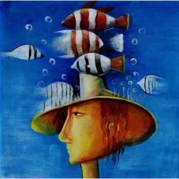 Fishes in my Head - Allgemein Handgemaltes Ölgemälde Fishes in my Head - Allgemein Handgemaltes Ölgemälde