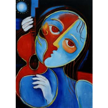 Moonlight Lady 1 - Portraits Handgemaltes Ölgemälde ohne Rahmen Moonlight Lady 1 - Portraits Handgemaltes Ölgemälde ohne Rahmen