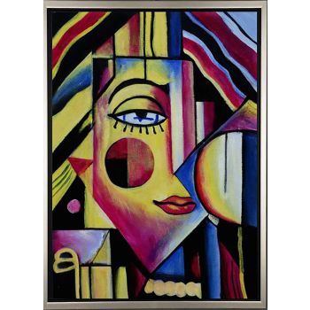 Me in a Maze - Portraits Handgemaltes Ölgemälde mit silbernem Rahmen Me in a Maze - Portraits Handgemaltes Ölgemälde mit silbernem Rahmen