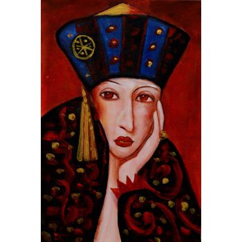 Lady in Court 1 - Portraits Handgemaltes Ölgemälde