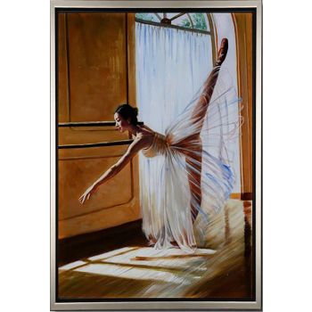 Ballet Time 1 - Portraits Handgemaltes Ölgemälde mit silbernem Rahmen Ballet Time 1 - Portraits Handgemaltes Ölgemälde mit silbernem Rahmen