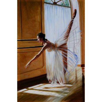 Ballet Time 1 - Portraits Handgemaltes Ölgemälde ohne Rahmen