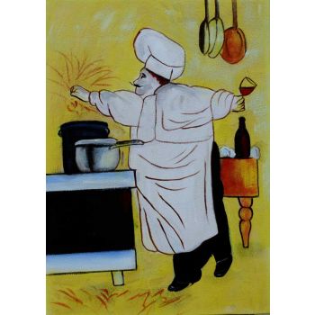 Happy Cook 2 - Allgemein Handgemaltes Ölgemälde ohne Rahmen Happy Cook 2 - Allgemein Handgemaltes Ölgemälde ohne Rahmen