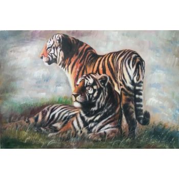 Magnificent Tigers - Tiere Handgemaltes Ölgemälde ohne Rahmen Magnificent Tigers - Tiere Handgemaltes Ölgemälde ohne Rahmen