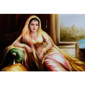 Indian Maharani - Portraits Handgemaltes Ölgemälde Indian Maharani - Portraits Handgemaltes Ölgemälde