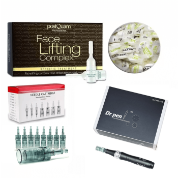 Professionelles Mesotherapie Gesichtspflege Set mit Dr. Pen Dermapen - (mit Display) und Lifting Ampullen