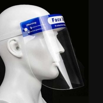 Gesichts-Schutzschild - schützt das gesamte Gesicht wirksam vor Flüssigkeiten  Gesichts-Schutzschild - schützt das gesamte Gesicht wirksam vor Flüssigkeiten