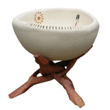 Räucherschale klein mit Holzgestell Räucherschale klein mit Holzgestell