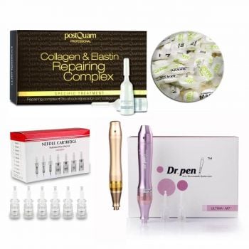 Professionelles Mesotherapie Gesichtspflege Set mit Dr. Pen Dermapen - in Farben Gold od. Violett und Repair-Kur Ampullen Professionelles Mesotherapie Gesichtspflege Set mit Dr. Pen Dermapen - in Farben Gold od. Violett und Repair-Kur Ampullen