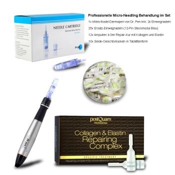 Professionelles Dr. Pen Dermapen Set - mit Einwegnadeln, Repair Ampullen und Gesichtsmasken Professionelles Dr. Pen Dermapen Set - mit Einwegnadeln, Repair Ampullen und Gesichtsmasken