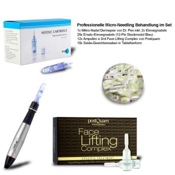 Professionelles Mesotherapie Gesichtspflege Set mit Dr. Pen Dermapen - in Farbe Schwarz/Silber und Lifting Ampullen Professionelles Mesotherapie Gesichtspflege Set mit Dr. Pen Dermapen - in Farbe Schwarz/Silber und Lifting Ampullen
