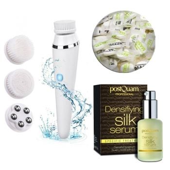 Gesichtsreinigungs- und Pflegeset mit Reinigungsbürste - inkl. Silk Serum und Gesichtsmasken Gesichtsreinigungs- und Pflegeset mit Reinigungsbürste - inkl. Silk Serum und Gesichtsmasken