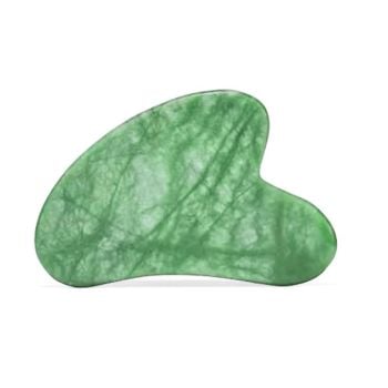Gua Sha Massagestein für Gesicht und Körper – Wohlbefinden und Anti-Aging nach TCM - grüne Jade