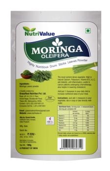 Nahrhaftes Moringa-Blätter Pulver von NutriValue - 100g