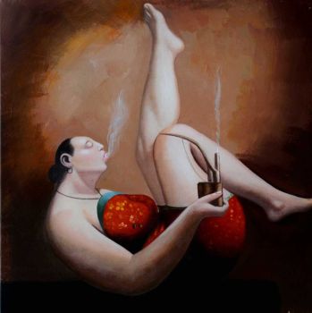 Leisure Lady 3 - Portraits Handgemaltes Ölgemälde