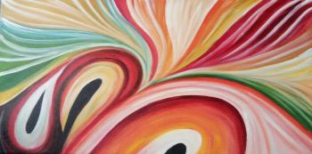 Swirls - Abstrakt Handgemaltes Ölgemälde ohne Rahmen