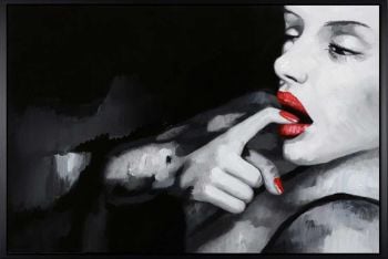 Marilyn 3 - Portraits Handgemaltes Ölgemälde mit schwarzem Rahmen
