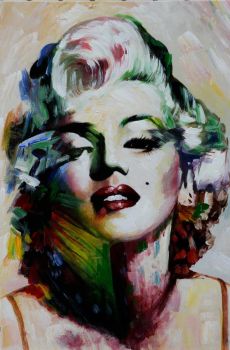 Marilyn 2 - Portraits Handgemaltes Ölgemälde