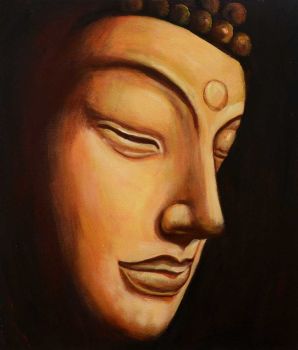 Buddha 3 - Portraits Handgemaltes Ölgemälde