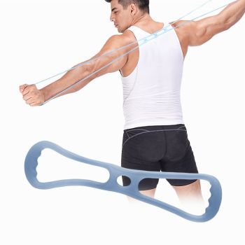 Fitnessband aus Silikon - für das Home-Training von Arm-, Brust-, und Rückenmuskulatur - Blau