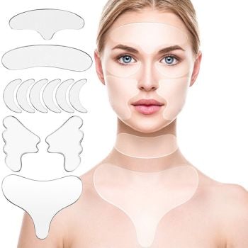 Wiederverwendbare Silikon-Pads für Gesicht, Hals und Dekolleté - gegen Falten
