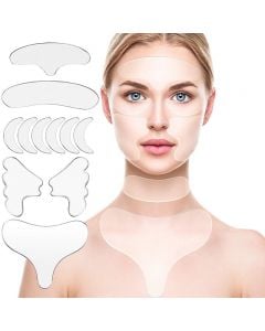 Wiederverwendbare Silikon-Pads für Gesicht, Hals und Dekolleté - gegen Falten Wiederverwendbare Silikon-Pads für Gesicht, Hals und Dekolleté - gegen Falten