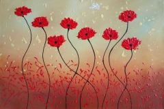 Handgemaltes Ölgemälde (Natur-Schönheiten) - "Dancing Tulips"