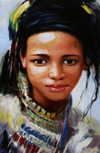 Handgemaltes Ölgemälde (Portraits) - "African Girl"