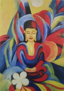 Handgemaltes Ölgemälde (Portraits) - "Buddha 1"